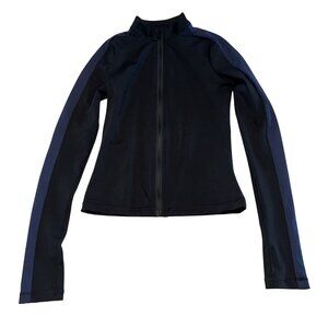 NWOT FORM Two Toned Navy Blue Black Full Zip Fitted Jacket Women's Small S